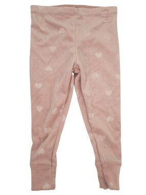 NWOT Nicole Miller NY Pajama Bottoms Pants Toddler Girls 4T Pink Velour Hearts